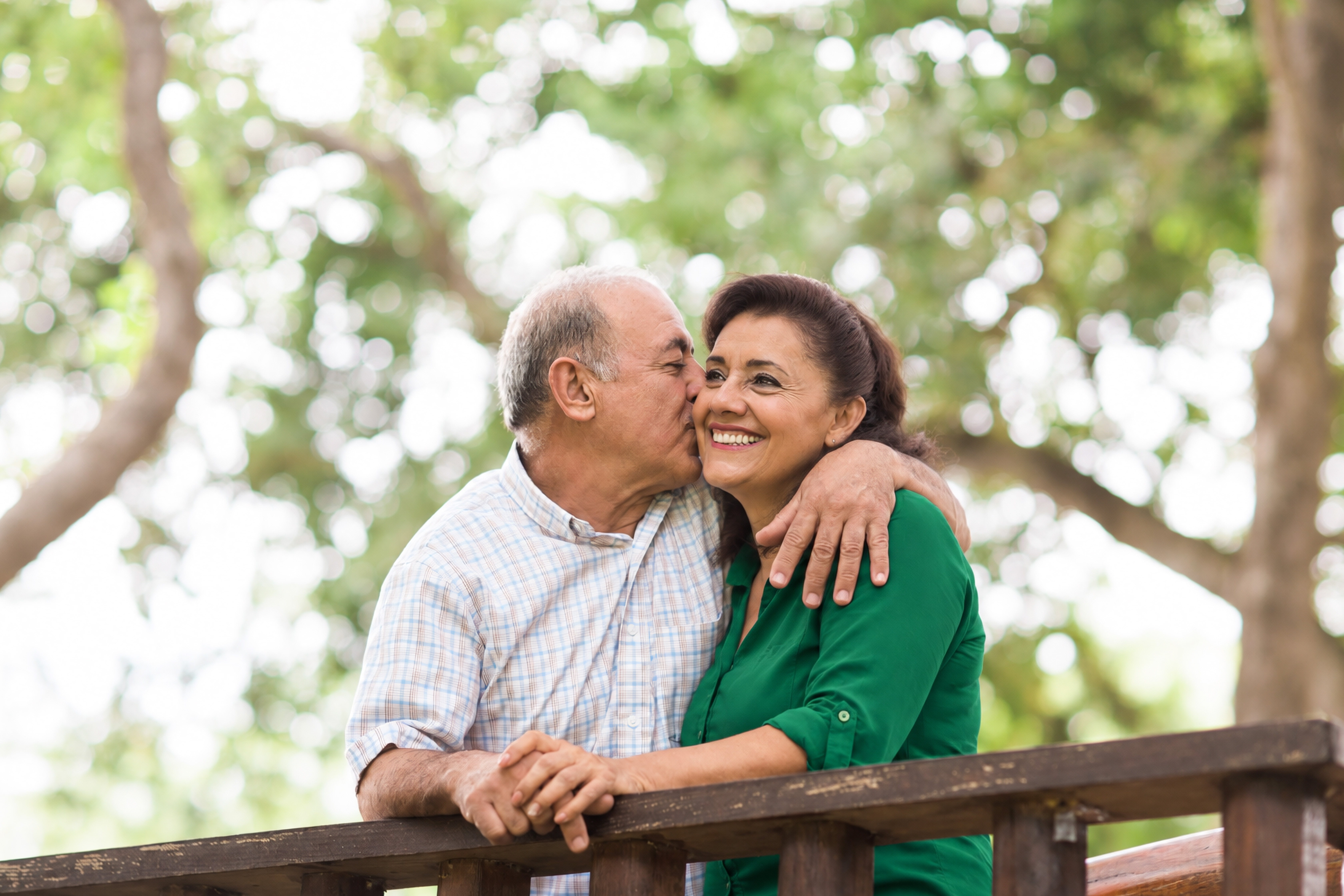 Smiling couple.