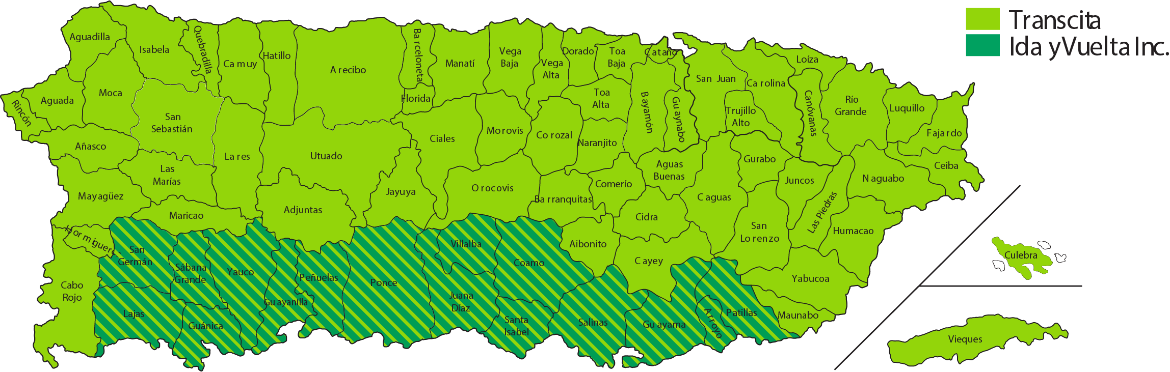 Mapa de Cobertura de Transportación de Puerto Rico